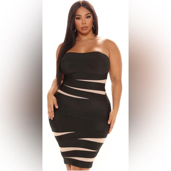 Elegant Black Strapless Dress - Picture 2 of 6